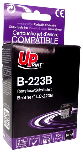 [BJ223BUP] B-223B per BROTHER LC-223 Cartuccia inchiostro nero 18 ml