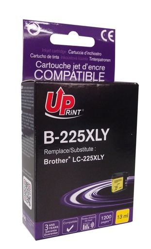 [BJ225XLYUP] PROMO SUL DISPONIBILE # B-225XLY Per BROTHER LC-225XLY Cartuccia Inchistro giallo 13ml