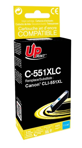 [CJ551XLCUPR] C-551XLC per CANON CLI-551C XL Cartuccia inchiostro ciano 15 ml