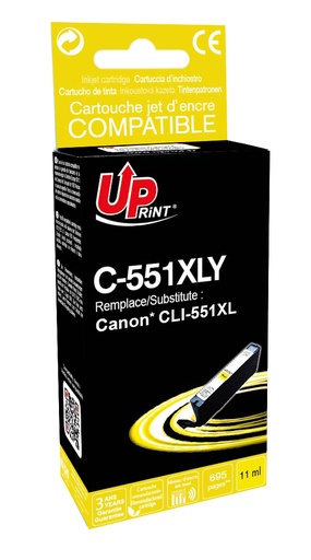 [CJ551XLYUPR] C-551XLY per CANON CLI-551Y XL Cartuccia inchiostro giallo 15 ml