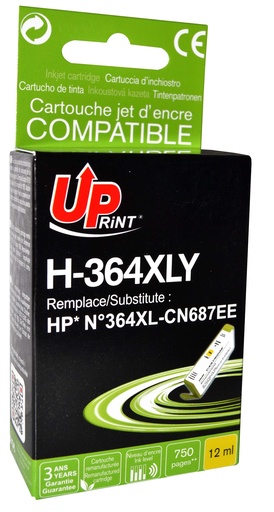 [HJ364XLYUP] H-364XLY per HP N.364XL Cartuccia inchiostro giallo 12 ml