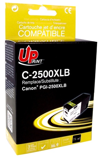 [CJ2500XLBUP] C-2500XLB Per CANON PGI-2500XLBK Nero Cartuccia inchiostro 75ml  2.500pg