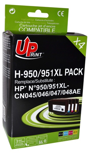 [HJ950XLUPP4] H-950/951XL PACK Per HP N.950/951 MULTIPACK 4 Cartucce inchiostro nero-ciano-magenta-giallo