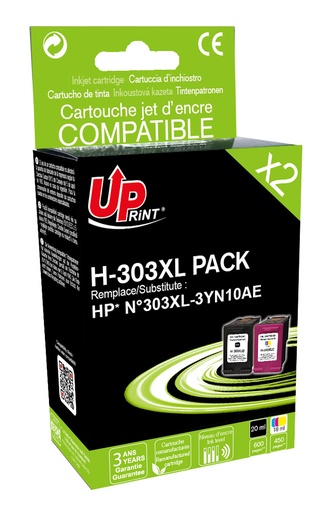 [HJ303XLUPP2] H-303XL PACK per HP N303XL Multipack 2 cartucce nero+tricromia