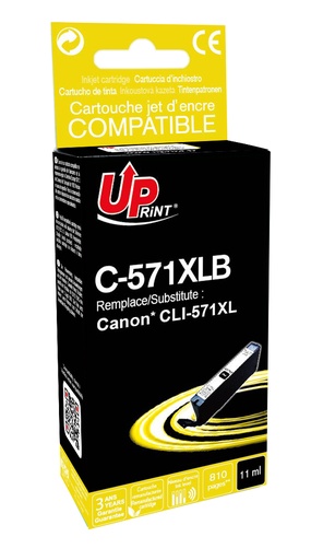 [CJ571XLBUPR] C-571XLB per CANON CLI-571bk XL nero Cartuccia inchiostro  11ml 810pg