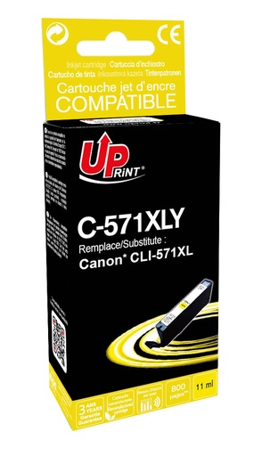 [CJ571XLYUPR] C-571XLY per CANON CLI-571y XL giallo Cartuccia inchiostro  11ml 800pg