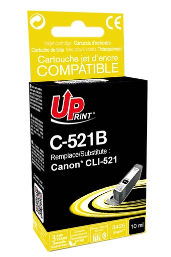 [CJ521BUPR] C-521B per CANON CLI-521 BK Cartuccia inchiostro nero 10 ml