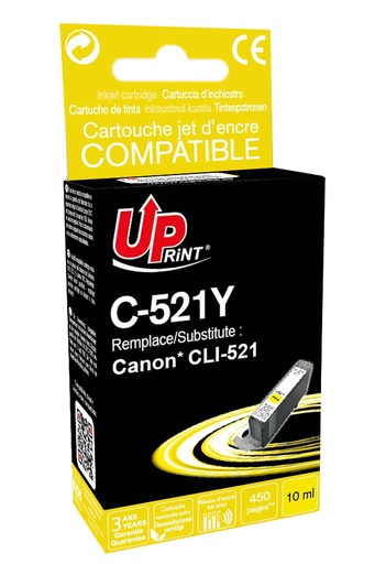 [CJ521YUPR] C-521Y per CANON CLI-521 Y Cartuccia inchiostro giallo 10 ml
