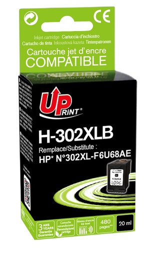 [HJ302XLBUP] H-302XLB per HP N.302XL Cartuccia inchiostro nero 20 ml