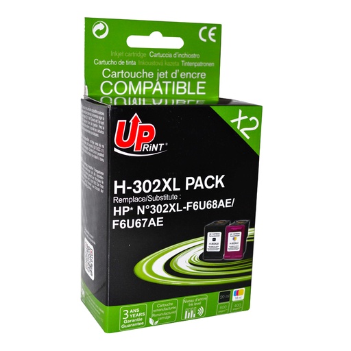[HJ302XLUPP2] H-302XL PACK MULTIPACK per HP 302XL 1x nero 1x tricromia