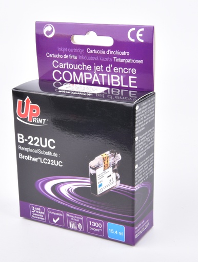 [BJ22UXLCUP] B-22UC per BROTHER LC-22UC Cartuccia inchiostro ciano 15,4ml  1.300pg