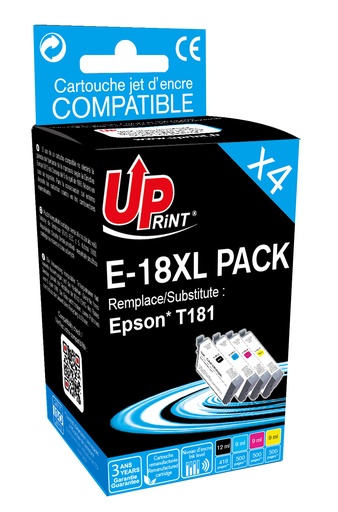 [EJ18XLUPRP4] E-18XL Per EPSON T1816 4 cartucce 1 nero-ciano-magenta-giallo