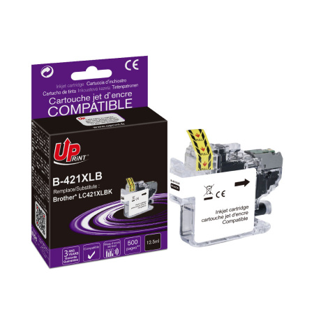 [BJ421XLBUP] B-421XLB per BROTHER LC-421XLBK Nero cartuccia inchiostro 500pg  12,5ml