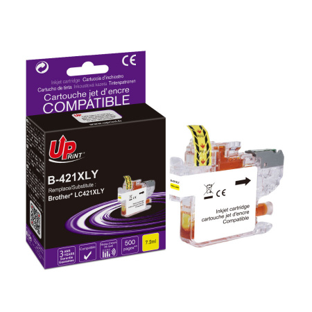 [BJ421XLYUP] B-421XLY per BROTHER LC-421XLY Giallo cartuccia inchiostro 500pg  7,2ml