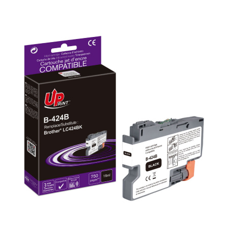 [BJ424BUP] B-424B per BROTHER LC-424BK Nero cartuccia inchiostro 750pg  16ml