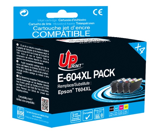[EJ604XLUPP4] E-604XLPACK Per EPSON 604 MULTIPACK 4 Cartucce nero-ciano-magenta-giallo
