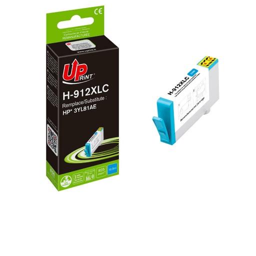 [HJ912XLCUPSMJ] H-912XL C per HP 3YL81AE Cartuccia ciano 825pg  10.5ml
