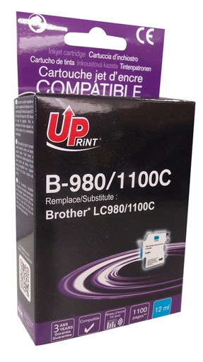 [BJ980CUP] B-980C per BROTHER LC-980 LC-1100 C Cartuccia inchiostro ciano 12 ml