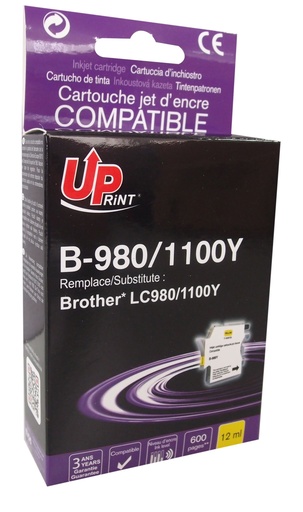 [BJ980YUP] B-980Y per BROTHER LC-980 LC-1100 Y Cartuccia inchiostro giallo 12 ml