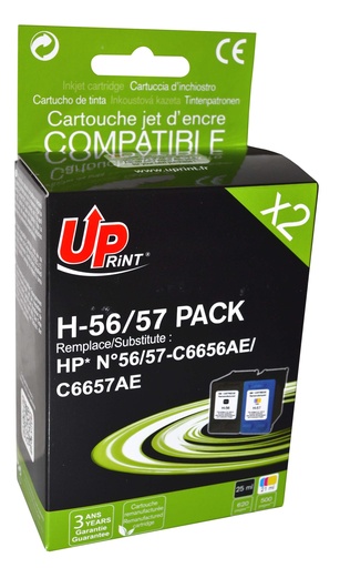 [HJ56UPP2] H-56/57 Per HP N.56/N.57 Multipack nero+tricromia