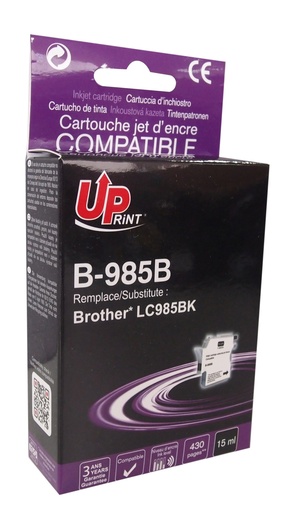 [BJ985BUP] B-985B per BROTHER LC-985 BK Cartuccia inchiostro nero 15 ml