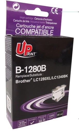 [BJ1280BUP] B-1280B per BROTHER LC-1240 LC-1220 LC-1280 BK Cartuccia inchiostro nero 26 ml