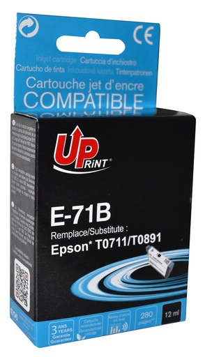[EJ71BUPR] E-71B per EPSON T0711 T0891 Cartuccia inchiostro nero 12 ml