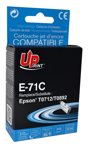 [EJ71CUPR] E-71C per EPSON T0712 T0892 Cartuccia inchiostro ciano 10 ml