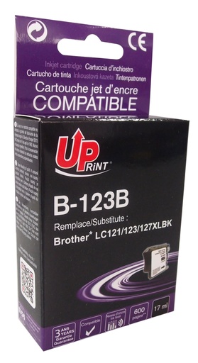 [BJ123BUP] B-123B per BROTHER LC-121 LC-123 BK Cartuccia inchiostro nero 17 ml