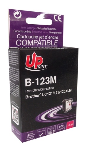 [BJ123MUP] B-123M per BROTHER LC-121 LC-123 M Cartuccia inchiostro magenta 10 ml