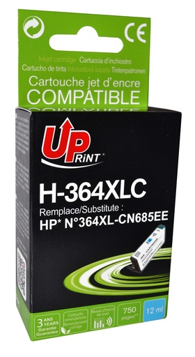 [HJ364XLCUP] H-364XLC per HP N.364XL Cartuccia inchiostro ciano 12 ml