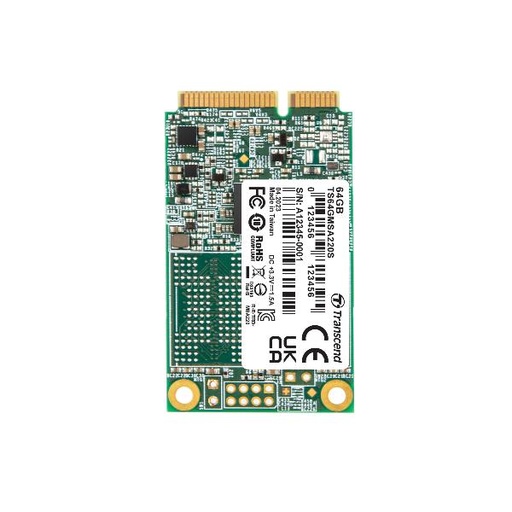 [TS64GMSA220S] 64GB, MSATA SSD, SATA3, 3D NAND