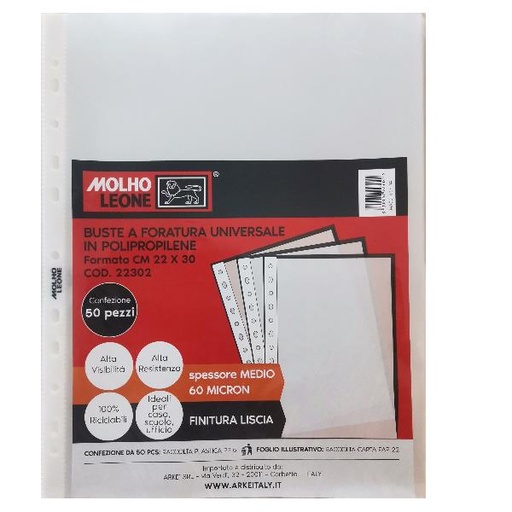 [22302] CF50 BUSTE FOR.UNIV.22X30 LIS 60MIC