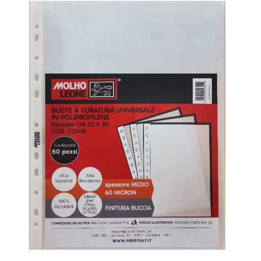 [22305] CF50BUSTE FOR.UNIV.22X30 BUCC 60MIC