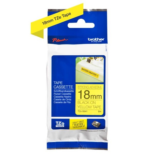 [TZES641] NASTRO 18MM NERA/GIALLO ADES RESIS