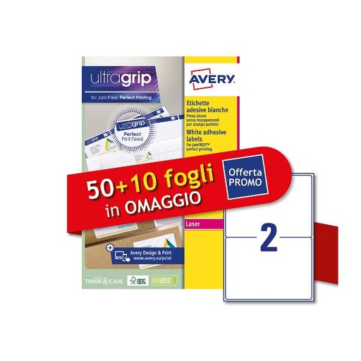 [L7168-60P] ETICHETTE LASER 50PIU10 FF OMAGGIO