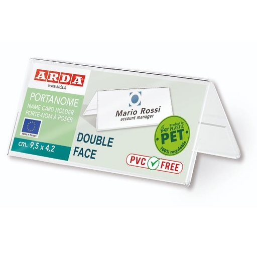 [80A1] PORTANOME BIFACCIALE  PET MM9 5X4 2