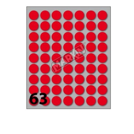[X10005RO] CF25X630 ETICHETTE DIAM 14 ROSSO