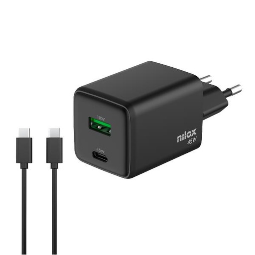 [NXGANUSBC45] CARICATORE GAN 45W 2 PORTE