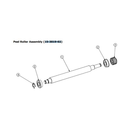 [15-3019-02] PLATEN ROLLER ASSY 4 PEEL ROHS