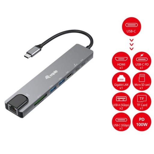 [133497] USB-C 8 IN 1 MULTIFUNCTIONAL ADAPT