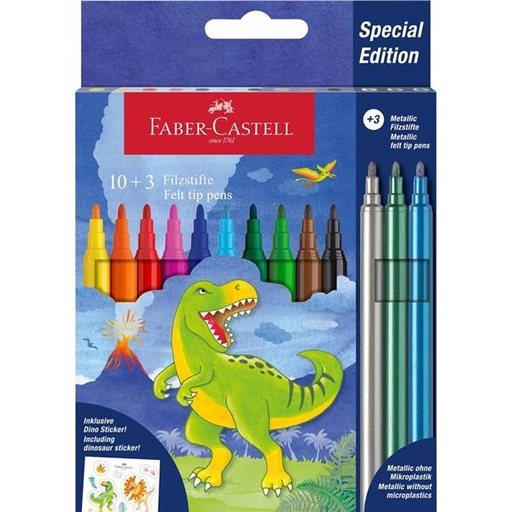 [554214] CF10+3 PENNARELLI  DINO + STICKERS