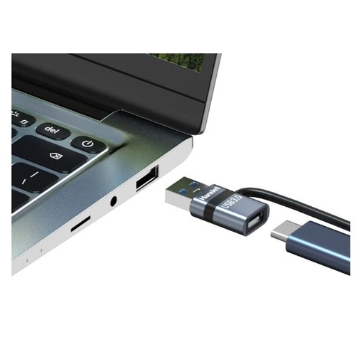 [XAD-LCF-AM] ADATTATORE USB M USBC F + FERMACAVO