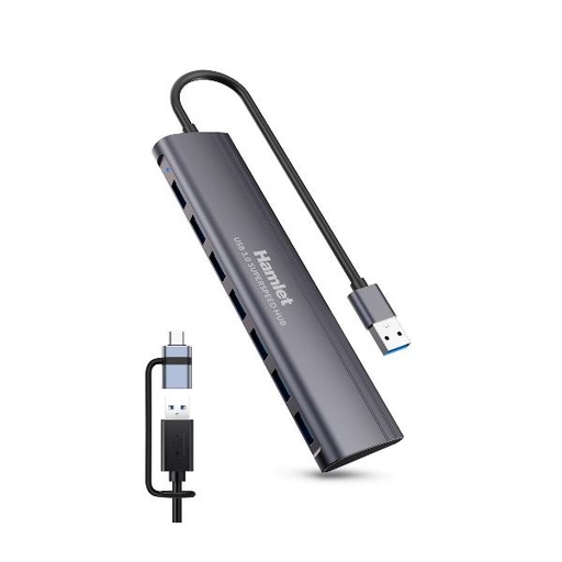 [XHUB-07A3CX] HUB USB 3.0 7 PORTE + USB-C ADAPTER
