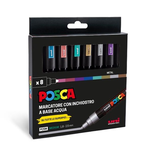 [MPC5MM8P] AST8 POSCA MEDIO METAL ASSORTITI