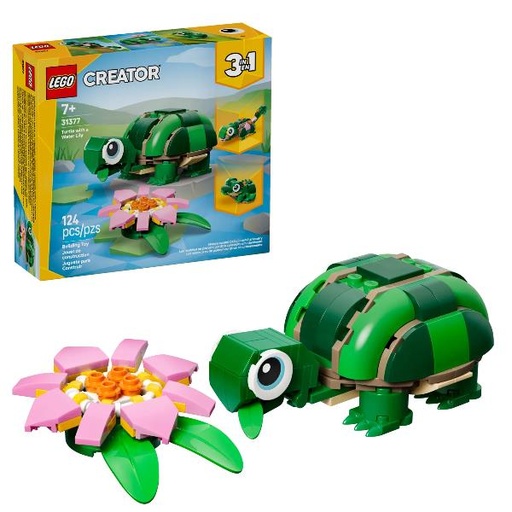 [31377] TARTARUGA CON FIORE DI NINFEA