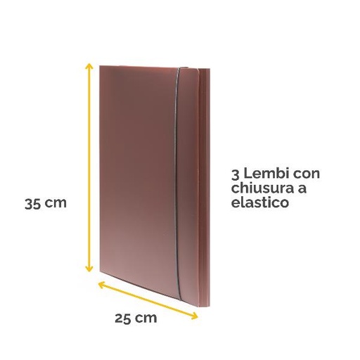 [100102103] CARTELLA 3 LEMBI HOLOS MARRONE