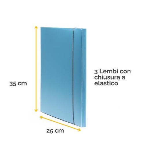 [100102104] CARTELLA 3 LEMBI HOLOS AZZURRO