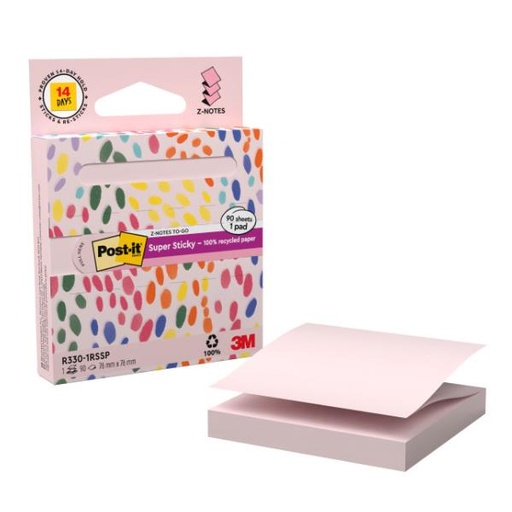 [7100398996] POST-IT RECYCLED Z-NOTES 76X76-ROSA