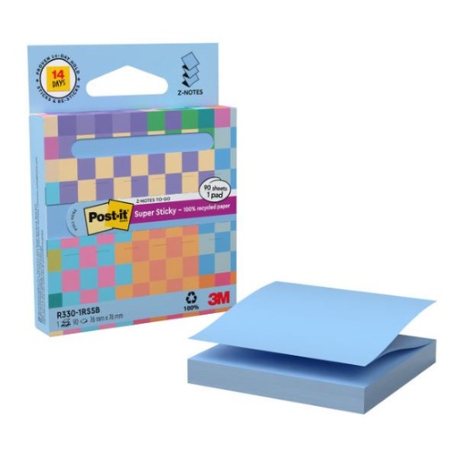 [7100399315] POST-IT RECYCLED Z-NOTES 76X76-BLU